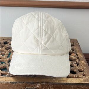Quilted White Cap